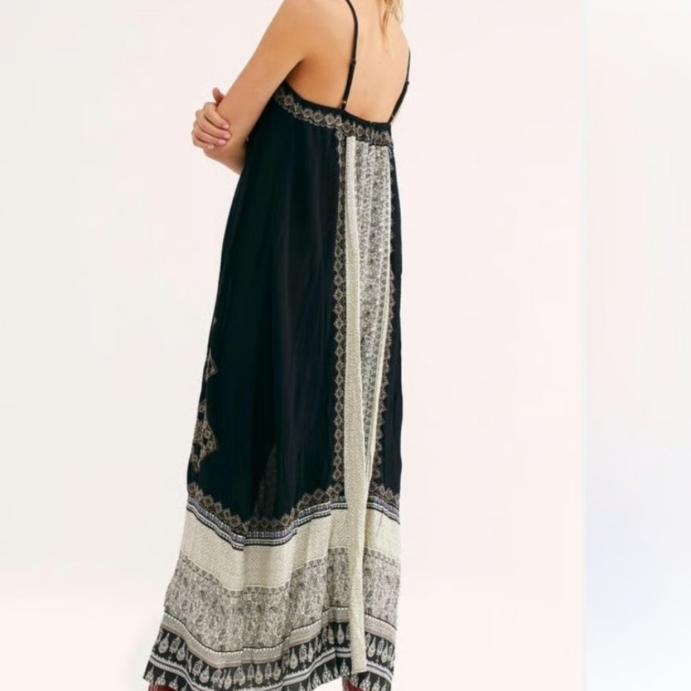 Free People Hazel Black & Wite Mixed Print Overall Wide Leg One-Piece - Picture 5 of 15